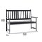 Merrick Lane Andover Indoor/Outdoor Patio Bench/Dual-Person Loveseat with Slatted Acacia Wood Design for Use in Sunroom, Backyard, Porch, or Garden